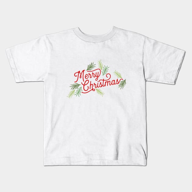 Pine Needles Kids T-Shirt by latheandquill